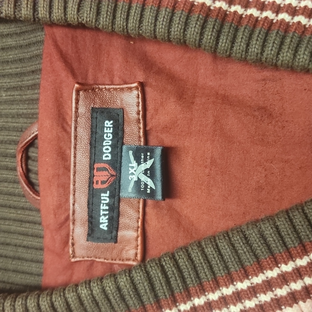 Leather jacket Artful Dodger 3xl slim fit classic butter soft. Burgundy